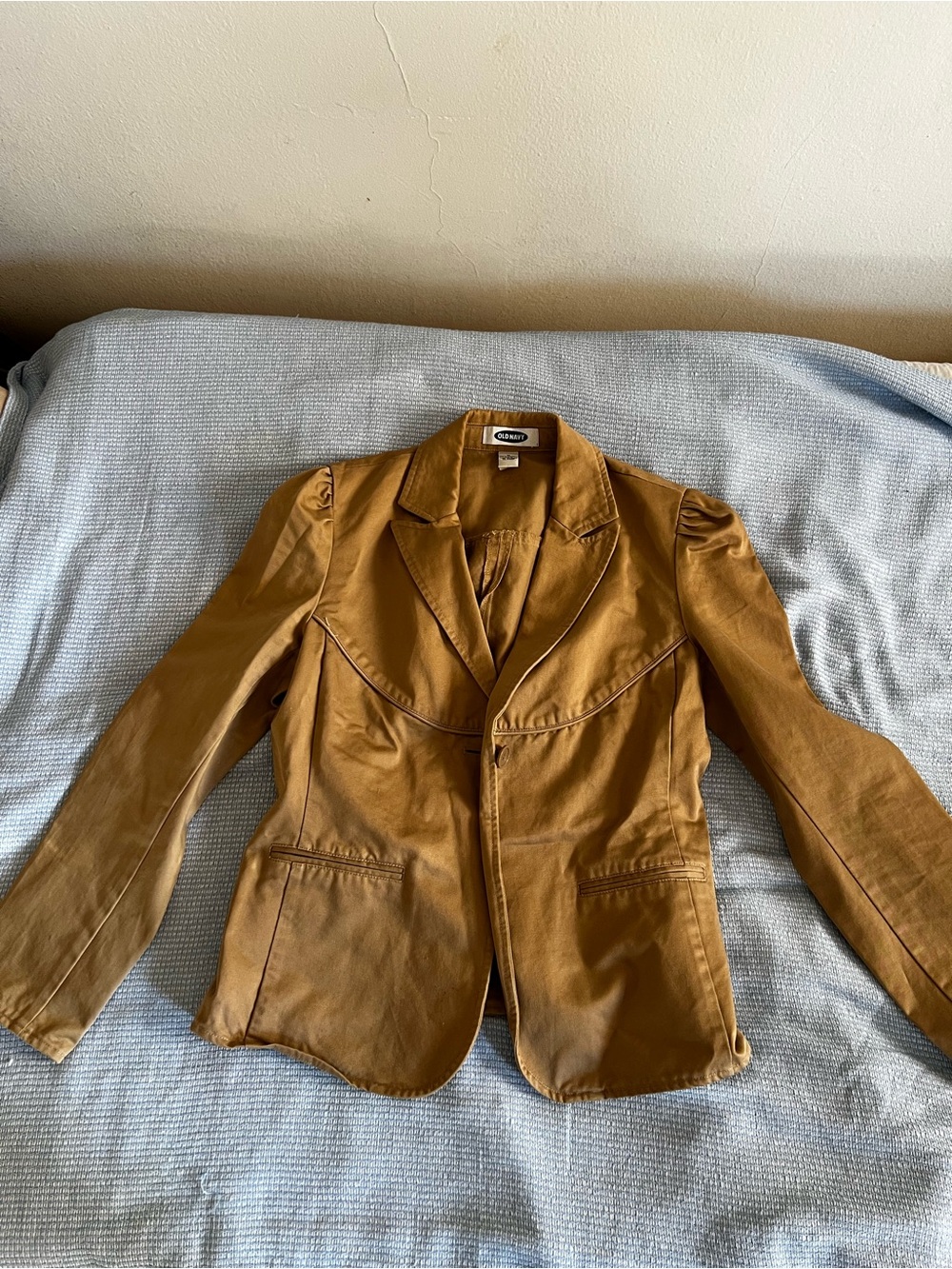 Women’s Tan Cotton Blazer Jacket Old Navy
